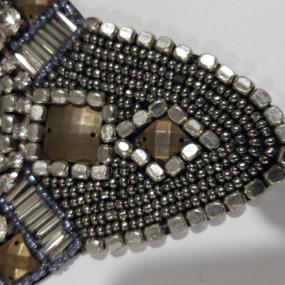 Vintage-Inspired Silver Mosaic Statement Necklace - Women's Fashion Jewelry - Picture 6 of 10